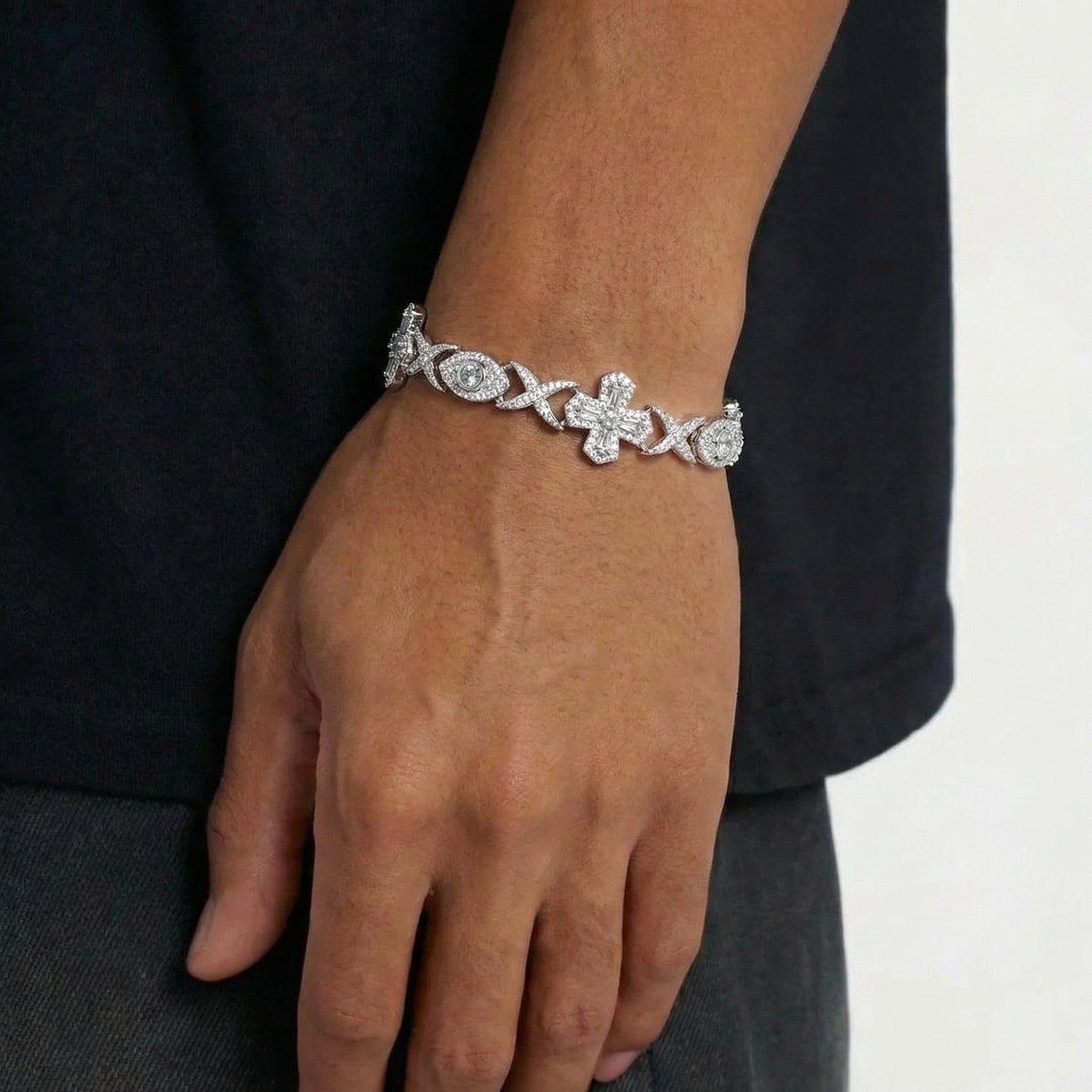 VYRYX Trinity Iced Charm Bracelet