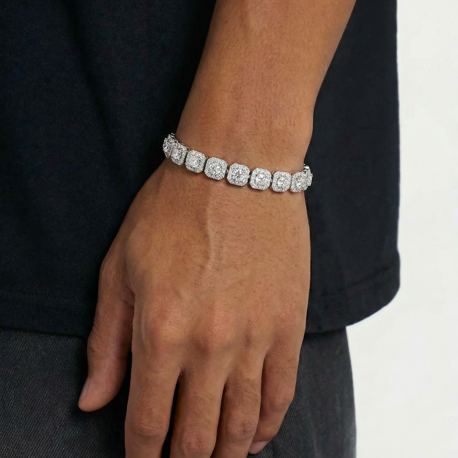 VYRYX Iced Square Tennis Bracelet
